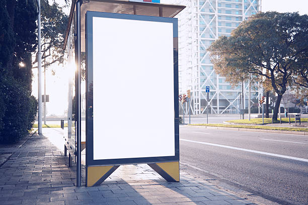 istock Photo blank lightbox on bus stop in the modern city 512981458