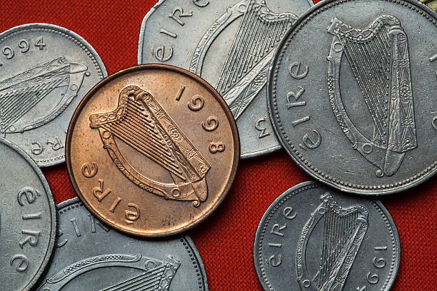 istock Coins of Ireland. Celtic harp 512982220