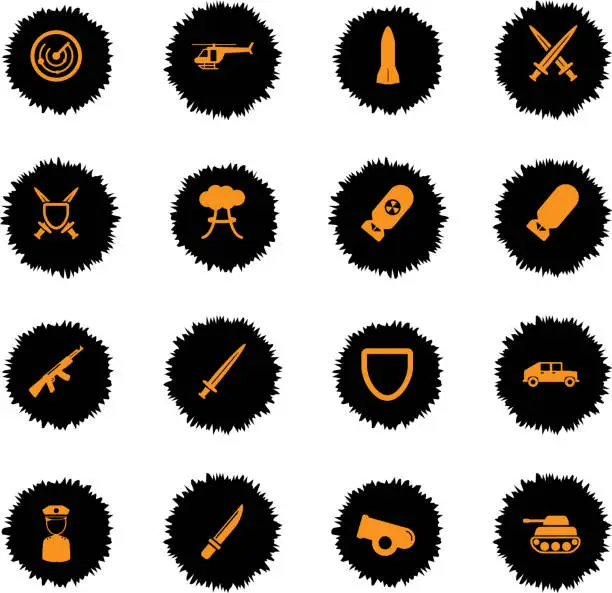 Vector illustration of Military simply icons