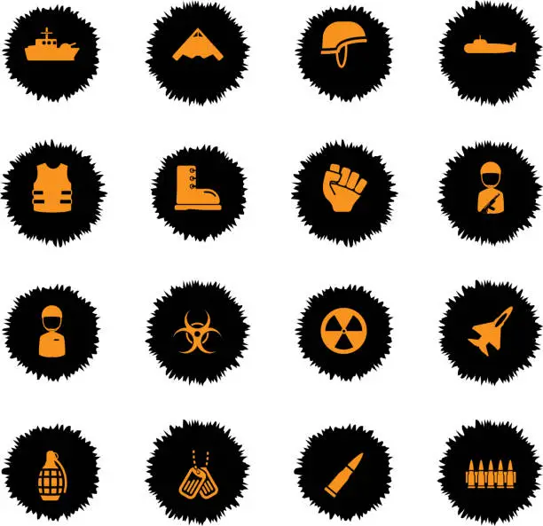 Vector illustration of Military simply icons