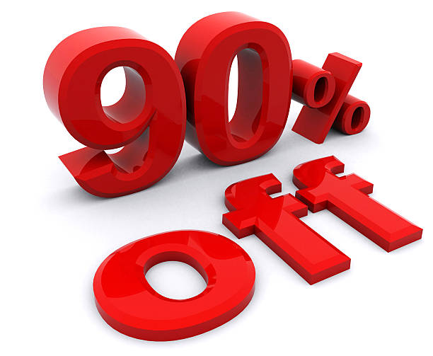 Discount 90 off 3D word isolated