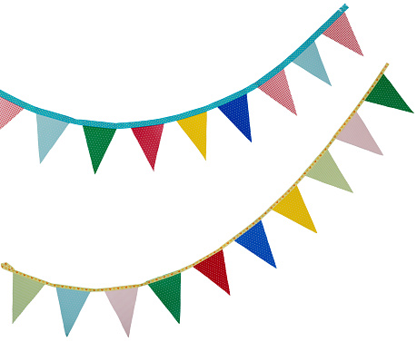 high resolution birthday holidays flags isolated on a white