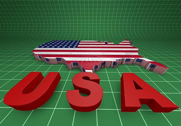 istock U.S.A. mapped flag in 3D illustration . 512984343