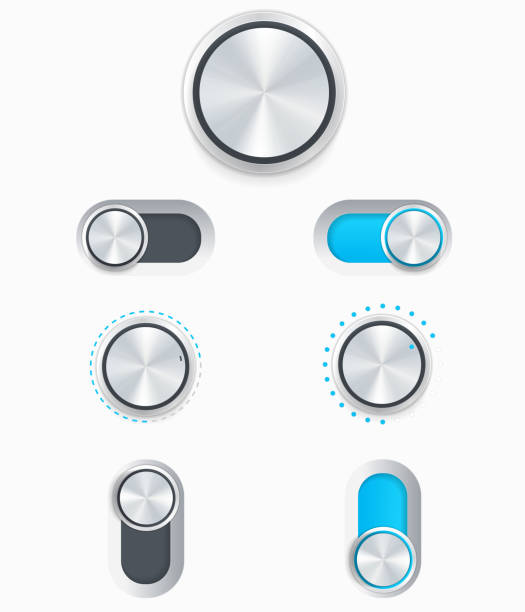 ilustrações de stock, clip art, desenhos animados e ícones de vector os botões - knob volume push button control
