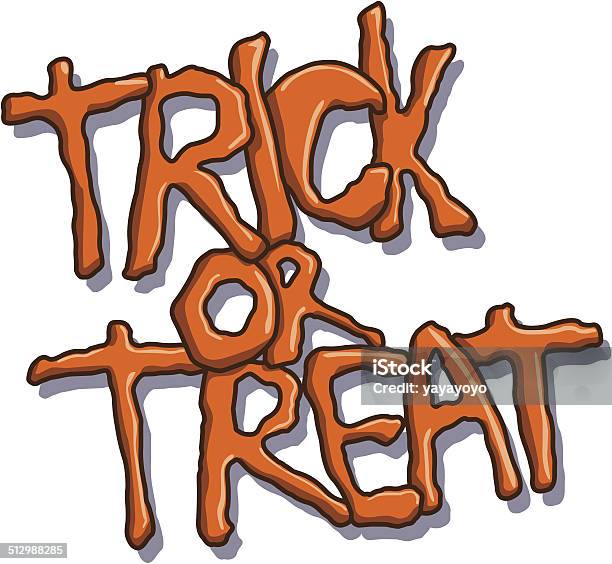 Trick Or Treat Halloween Text Stock Illustration - Download Image Now - Alphabet, Autumn, Badge