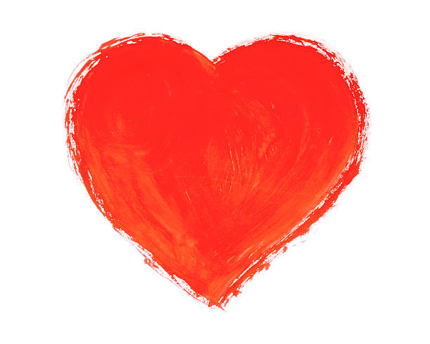 ペインティッドハートます。 - heart shape valentines day vibrant color bright ストックフォトと画像