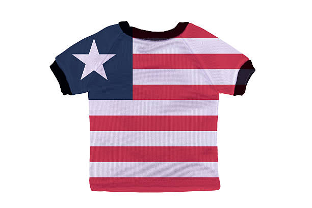 istock Small shirt with Liberia flag isolated on white background 512993957