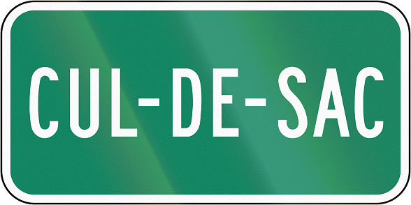 Guide and information road sign in Quebec, Canada - Cul-de-sac/dead end.