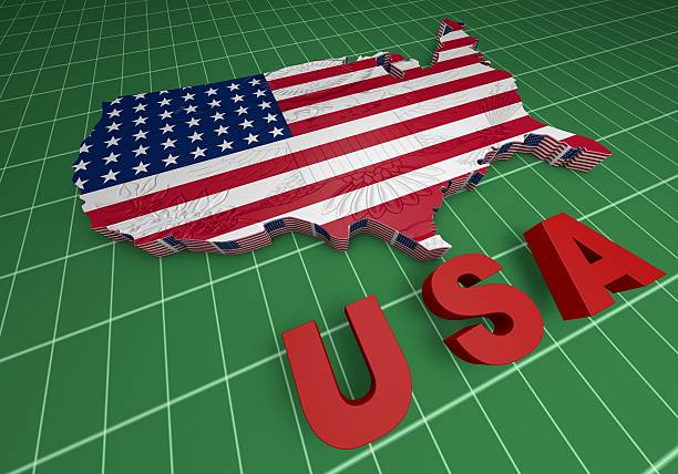 istock U.S.A. mapped flag in 3D illustration . 512994211