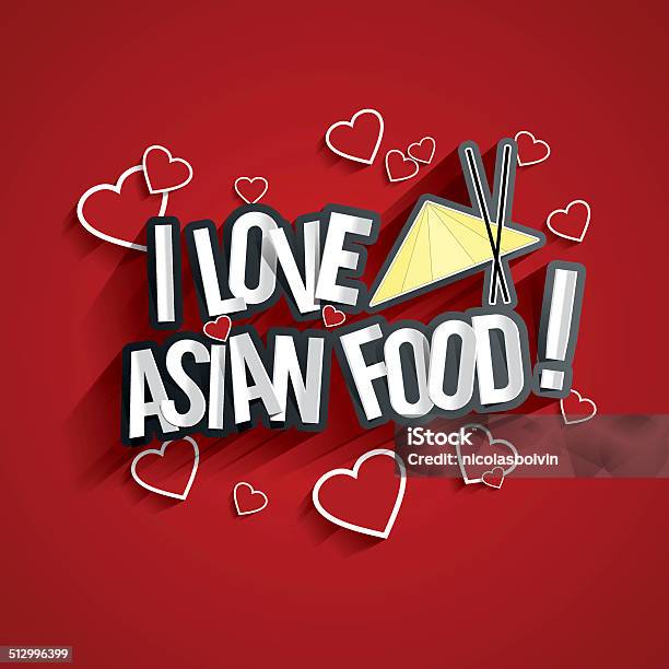 I Love Asian Food Stock Illustration - Download Image Now - Asia, Backgrounds, Banner - Sign