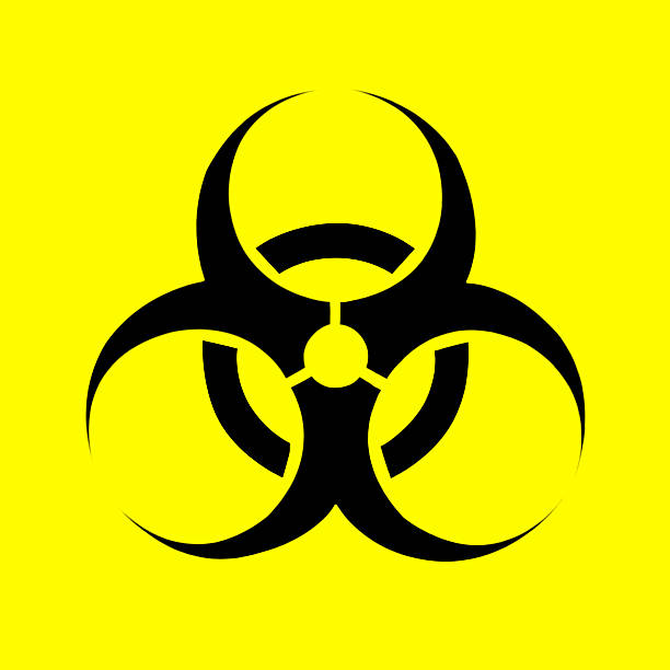 знак биологической опасности - biohazard symbol computer bug biology virus стоковые фото и изображения