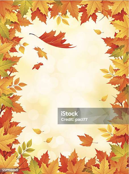 Autumn Leaves Frame Stock Illustration - Download Image Now - Autumn, Falling, Leaf