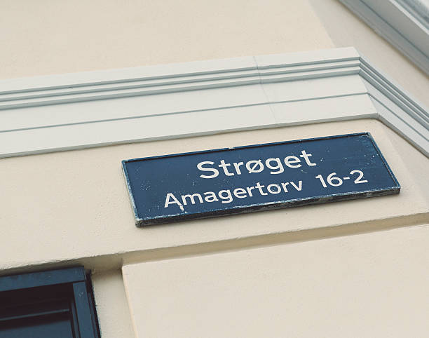 Copenhagen, Denmark - September 14, 2014: Stroget Street Name Sign.