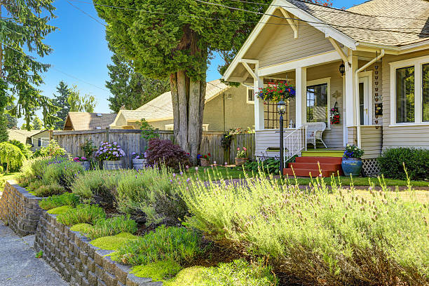 istock Classic american house exterior with landscape 513017959