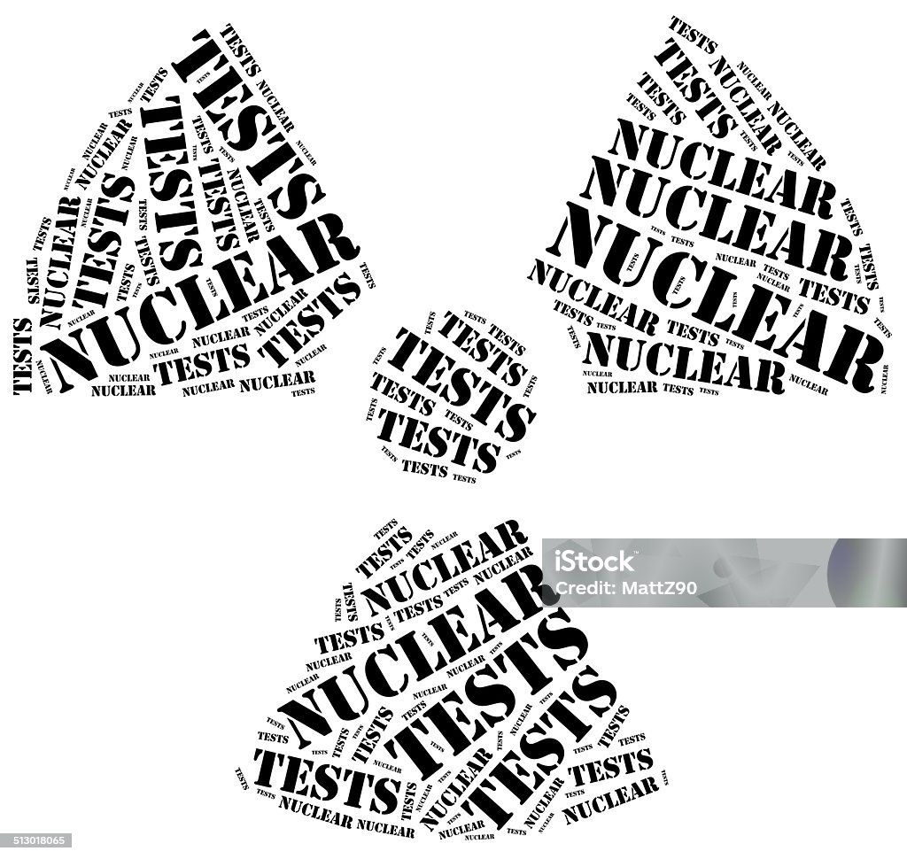 Word cloud illustration related to nuclear tests Abstract Stock Photo