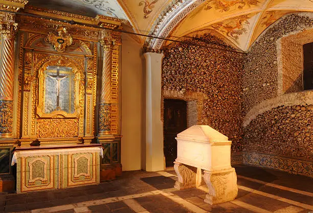 Chapel of Human bones in Evora Portugal