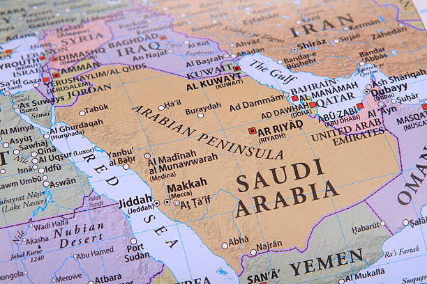 Saudi Arabia Saudi Arabia on the Map. dictator photos stock pictures, royalty-free photos & images