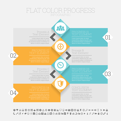 Cover Color Progress Flat Color Progress Infographic Stock Illustration - Download Image Now ...