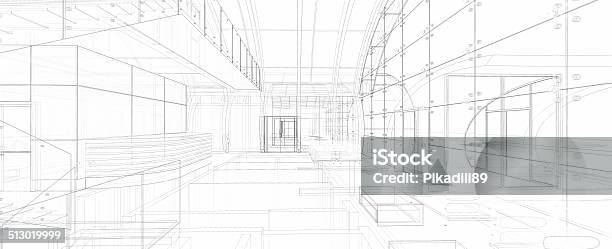 Abstract Architecture Stock Photo - Download Image Now - Construction Industry, Plan - Document, Wire-frame Model
