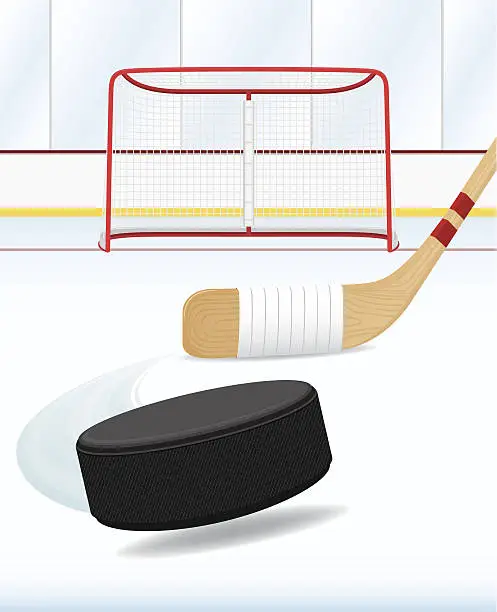 Vector illustration of A drawing art of hockey and stuff
