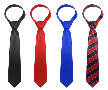 Silk neckties. 3d illustration isolated on white background