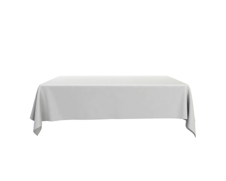 Blank tablecloth. 3d illustration isolated on white background