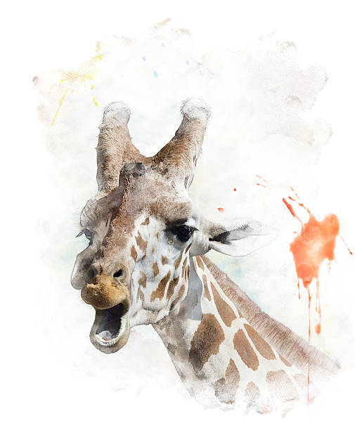 istock Watercolor Image Of Giraffe 513023547