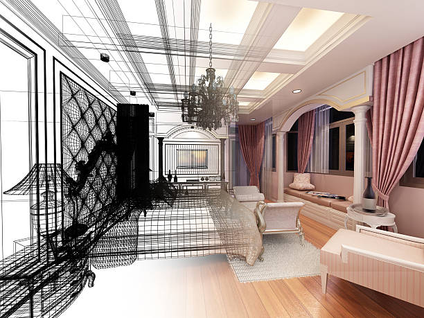 istock abstract sketch design of interior luxury  bedroom 513040780