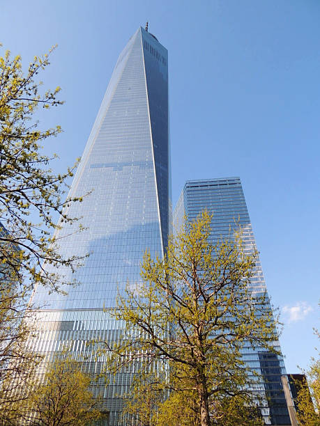 LIBERTY TOWER SKY VIEW Sunny day walk at the World Trade Center liberty tower stock pictures, royalty-free photos & images