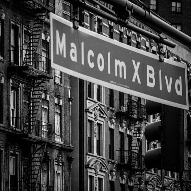 new york city malcolm x blvd - birdview foto e immagini stock