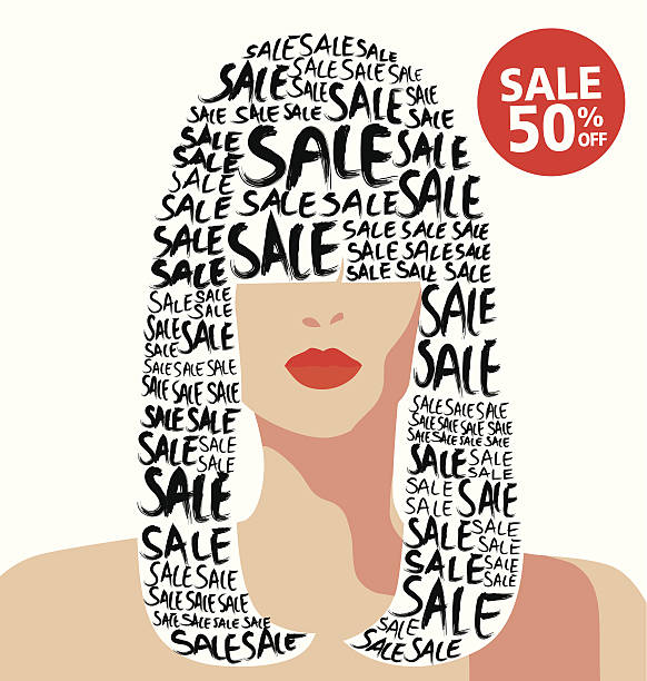 ilustraciones, imágenes clip art, dibujos animados e iconos de stock de ilustración vectorial de moda, de compras, de venta, la tipografía - shopping christmas women retail