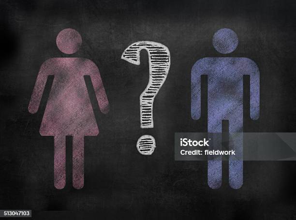 Blackboard Or Chalkboard Gender Image Stock Photo - Download Image Now - Human Gender, Gender Symbol, Imbalance