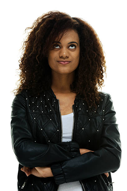 istock Smiling woman looking up 513047417