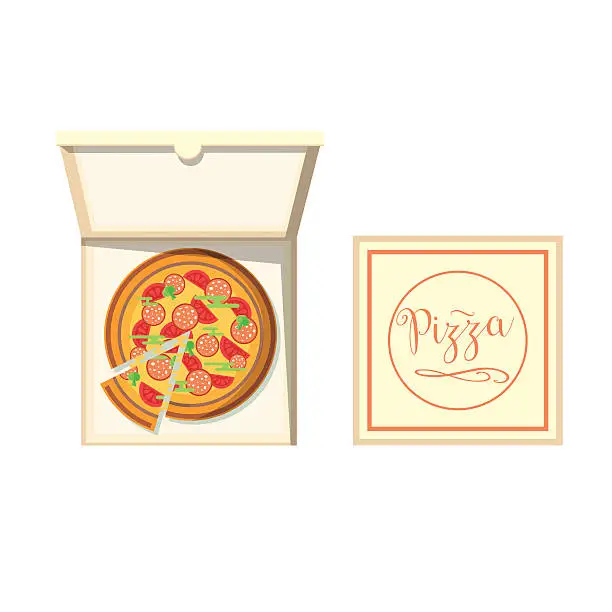 Vector illustration of Pizza box vector illustration.
