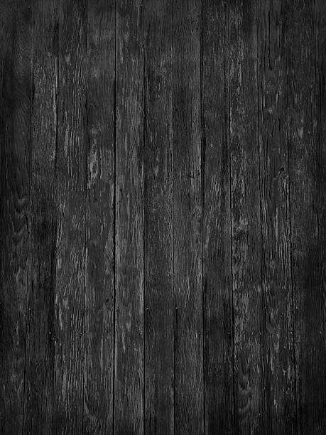 Rustic Old Dark Monochrome Woodgrain Fence Boards Abstract Background