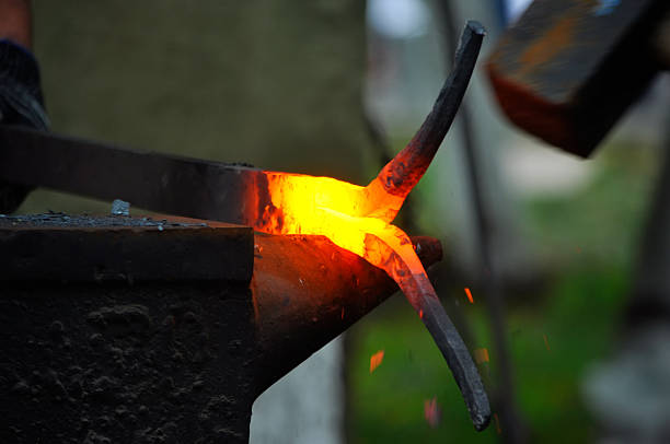 istock Hot metal forging on the anvil 513049971