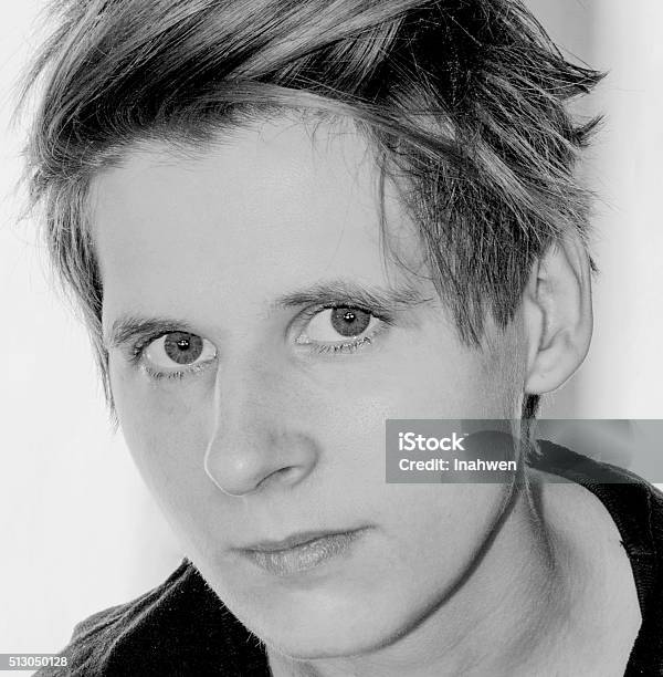 Portrait Of A Young Woman Stock Photo - Download Image Now - Adult, Arts Culture and Entertainment, Black And White