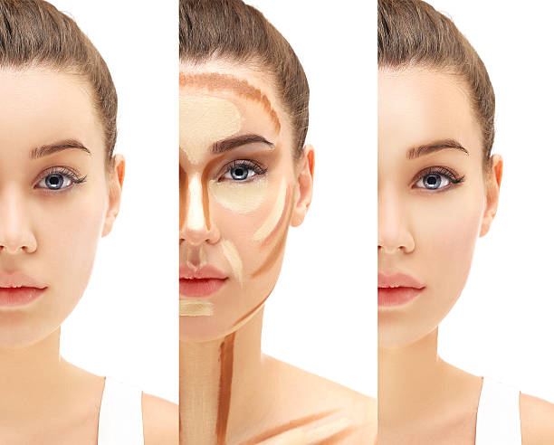 istock Make up woman face. Contour and highlight makeup. 513050840