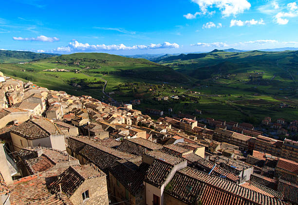 istock View Over Rooftops of Gangi, Sicily 513051813