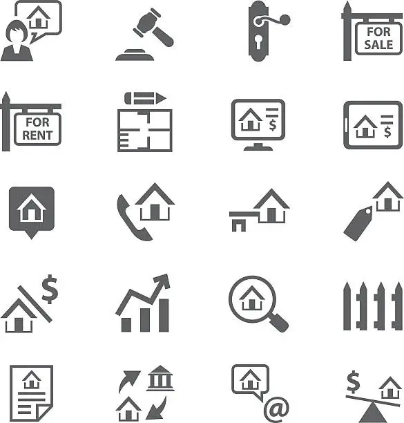 Vector illustration of Real estate icons