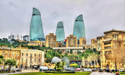 El centro de la ciudad de Bakú photo