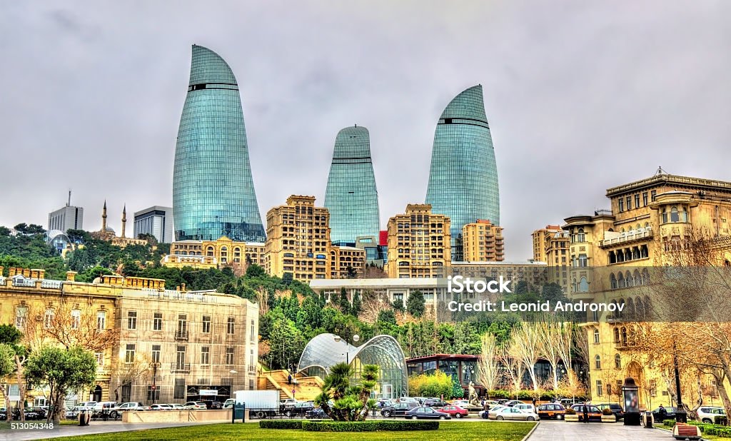 The city centre of Baku View of the city centre of Baku - Azerbaijan Baku Stock Photo