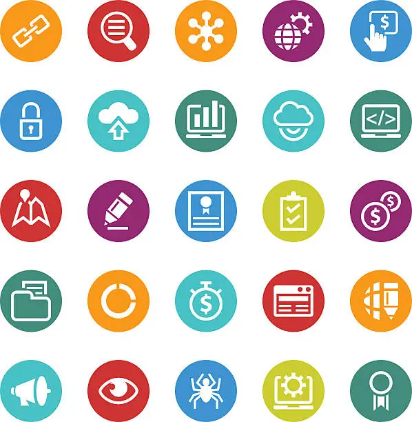 Vector illustration of Seo icons