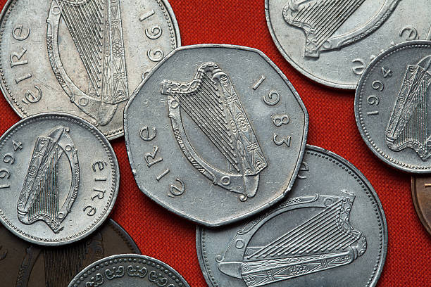 istock Coins of Ireland. Celtic harp 513055006