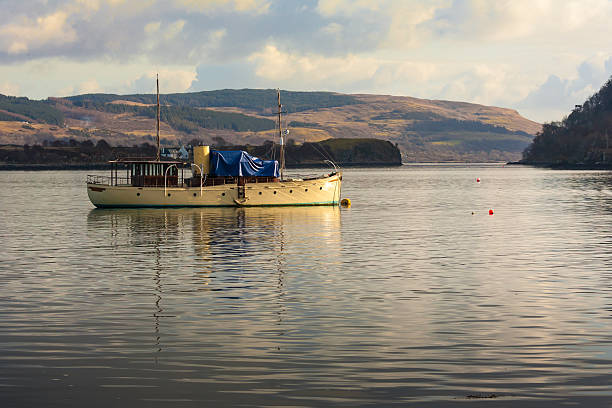 istock old steam boat anchored in calm water 513055124