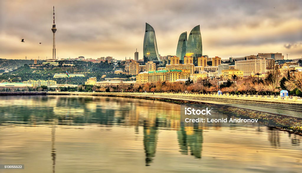 Vue de Bakou sur la mer Caspienne - Photo de Bakou libre de droits