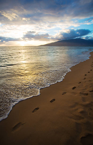 istock Kihei Sunset and Beach Footprints 513059138