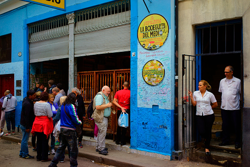 Havana Cuba- February 10, 2016: La Bodeguita del Medio, a worldwide famous cuban restaurant