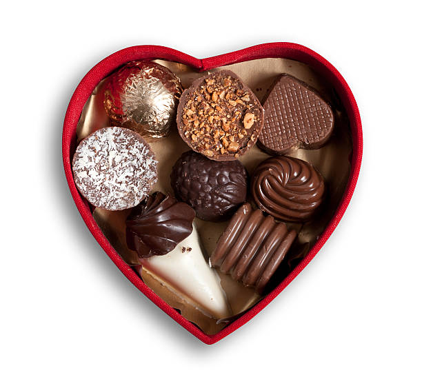 istock Heart shaped box  with chocolates, isolated, clipping path. 513060964