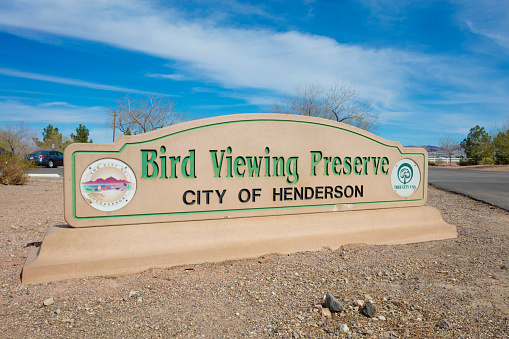 Henderson, USA - February 28, 2016: A stock photo of the Bird Viewing Preserve in Henderson, Nevada. 
